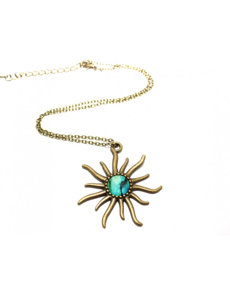 Collier de succession en argent sterling et quartz avec turquoise naturelle et D